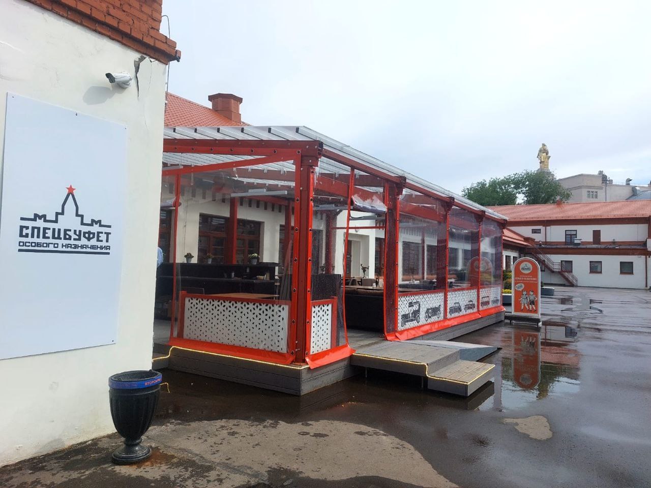 ПВХ шторы для летней террасы кафе в Гаврилов-Яме